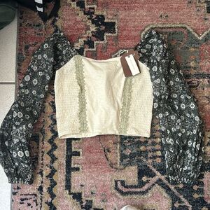 Anthropologie lace back blouse